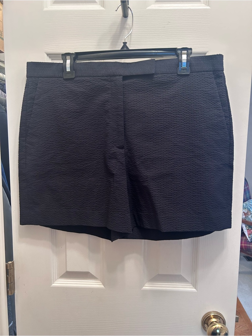 NWT Theory Dark Navy Seersucker Shorts with Pockets. Size 14